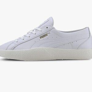 Puma White Leather Love Tumble Sneakers | Size 9.5